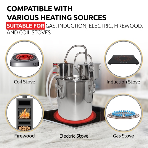 A-FCSA-30 Alcohol Wine Distiller | Moonshine Still | Water Alcohol Distiller | 8 Gallon 30L