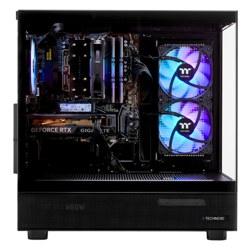 TECHNOID Glass Gaming PC - GeForce RTX 5070 Ti - AMD Ryzen 7 9800X3D - 32GB DDR5 - 2TB SSD - Win 11 PRO - AI Ready - 850w 80 Plus Gold PSU - VR