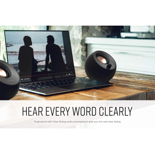 Creative Pebble 2.0 USB-Powered Desktop Speakers with Far-Field Drivers and Passive Radiators for Pcs and Laptops