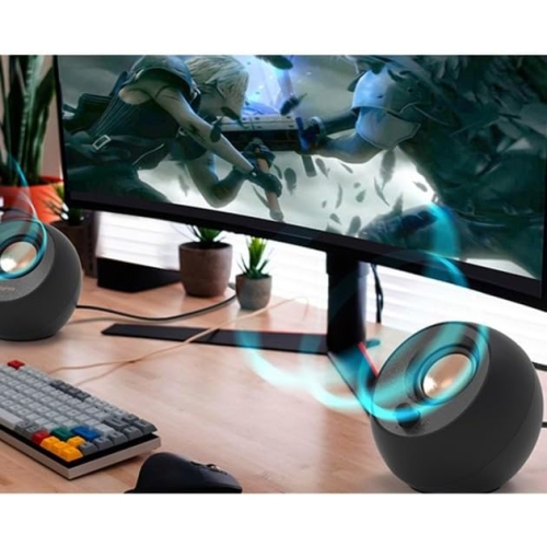 Creative Pebble 2.0 USB-Powered Desktop Speakers with Far-Field Drivers and Passive Radiators for Pcs and Laptops