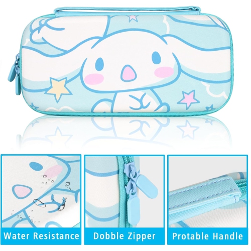 Étui de transport pour Switch & OLED, sac de voyage mignon à motif rose intérieur avec bandoulière réglable, bleu