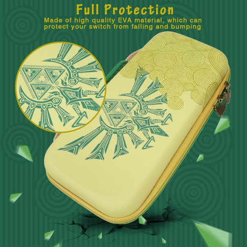 Étui de transport pour Switch & OLED, sac de voyage mignon à motif de rose intérieur avec bandoulière réglable, vert et bleu