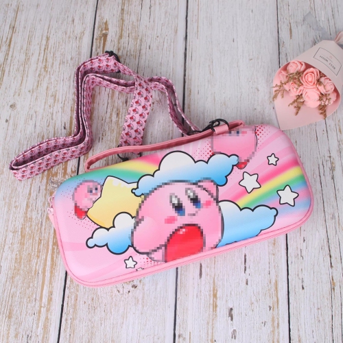 Carrying Case for Switch & OLED, Cute Travel Bag in Pretty Pattern Design of Pink Interior with an Adjustable Shoulder Strap, Pink K