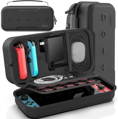 Switch Carrying Case Compatible with Nintendo Switch & Switch OLED, Portable Switch Travel Carry Case for Joy-Con and Adapter, Switch Pouch Case with