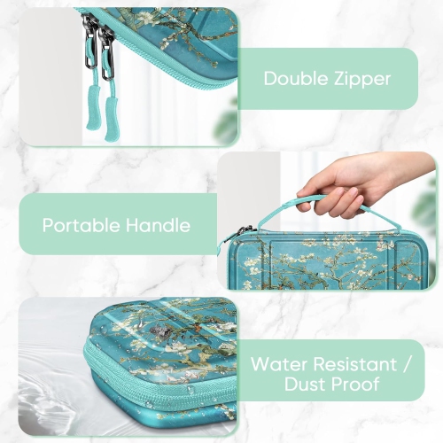 Carrying Case for Switch & OLED, Cute Travel Bag in Pretty Pattern Design of Pink Interior with an Adjustable Shoulder Strap, Blossom