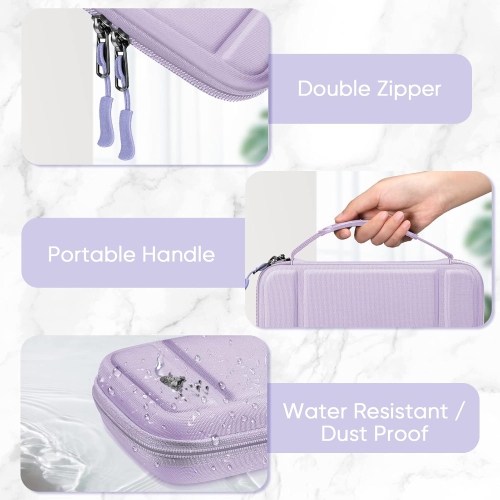 Étui de transport pour Switch & OLED, sac de voyage mignon à motif rose intérieur avec bandoulière réglable, Mauve lilas