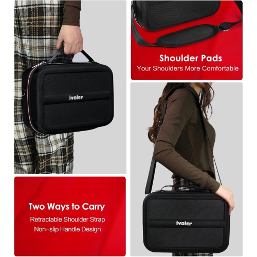 Carrying Storage Case for Nintendo Switch/Switch OLED Model, Portable Travel Protective Hard Messenger Bag Soft Lining 18 Games for Switch Console