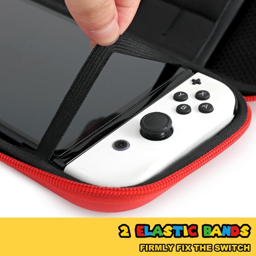 Red Switch Case Compatible with Nintendo Switch/OLED, Cute Portable Switch Carrying Case with 10 Game Holders
