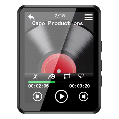 2.4 Inch MP3 MP4 Walkman Music Player Bluetooth Radio Video Player with 64GB TF Card-Black