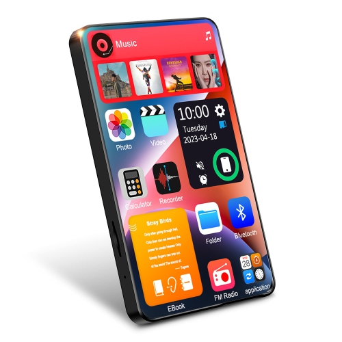 16GB Bluetooth 5.0 MP3 Player,MP5 Player Full Touch Screen MP4 MP3 Digital Music Player Support FM Radio e-Book-Black