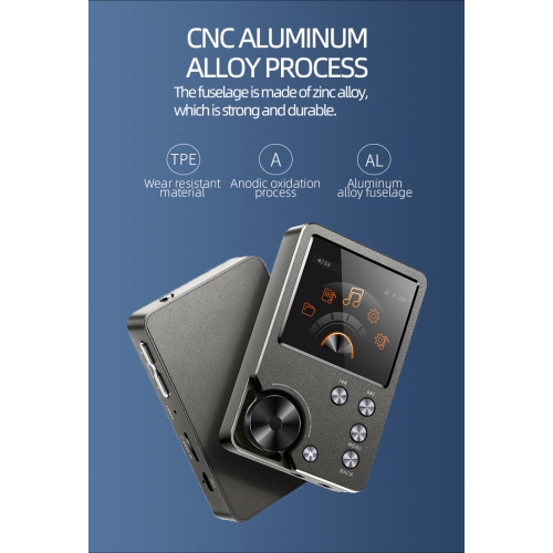 MP3 Player,Lossless DSD High Resolution MP3,Portable HiFi Digital Audio Music Player 64GB-Black