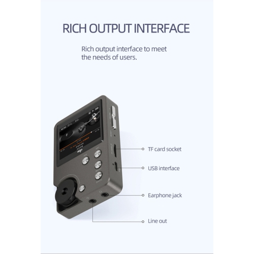 MP3 Player,Lossless DSD High Resolution MP3,Portable HiFi Digital Audio Music Player 64GB-Black