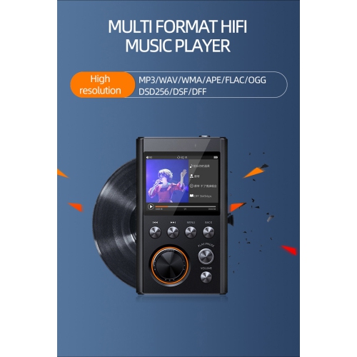 Portable Walkman Digital MP3 Player,HiFi MP3 Music Player,Mini Sports Music Player 64GB-Black