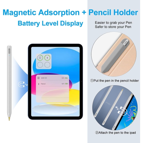 Stylus Pen for iPad 9th Gen, 10th Gen, iPad Pencil for iPad(2018-2022), iPad Air 3/4/5, iPad Mini 5/6th, iPad 6/7/8th, Pad Pro11/iPad Pro12.9