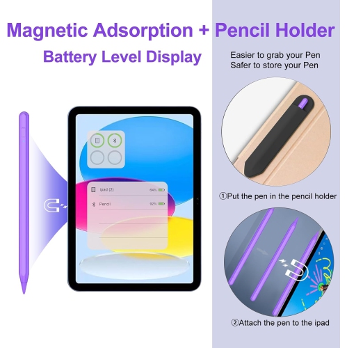 Stylus Pen for iPad 9th Gen, 10th Gen, iPad Pencil for iPad(2018-2022), iPad Air 3/4/5, iPad Mini 5/6th, iPad 6/7/8th, Pad Pro11/iPad Pro12.9