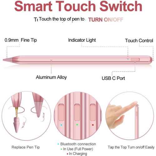 Stylus Pen for iPad 9th Gen, 10th Gen, iPad Pencil for iPad(2018-2022), iPad Air 3/4/5, iPad Mini 5/6th, iPad 6/7/8th, Pad Pro11/iPad Pro12.9