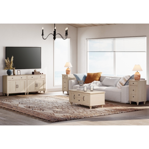 WAMPAT Buffet Cabinet with 4 Doors and 2 Drawers, Large Coffee Bar Tables Wood Kitchen Storage Cabinets, Modern Farmhouse Sideboard Credenza for