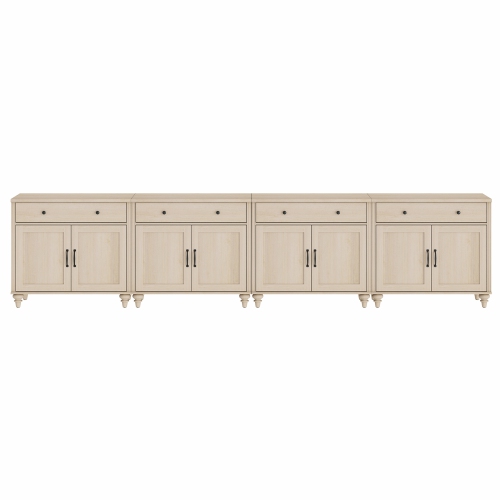 WAMPAT Buffet Cabinet with 8 Doors and 4 Drawers, Large Coffee Bar Tables Wood Kitchen Storage Cabinets, Modern Farmhouse Sideboard Credenza for