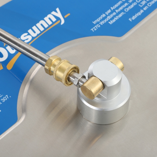 Outsunny 16" Pressure Washer Surface Cleaner with 4 Wheels, Stainless Steel Power Washer Surface Cleaner with 1/4" Quick Connector, 2 Extension