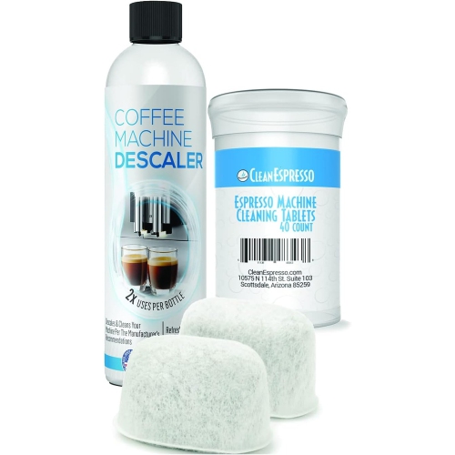 CleanEspresso Breville Cleaning Kit – 40 Cleaning Tablets, 2 Water Filters, 2-Use Descaler