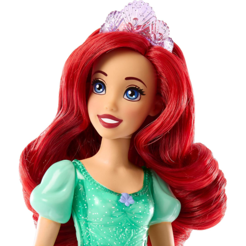 Jouets Disney Princess de Mattel, poupée mode Ariel, look scintillant avec cheveux rouges, yeux bleus et diadème, inspirés du film La petite sirène