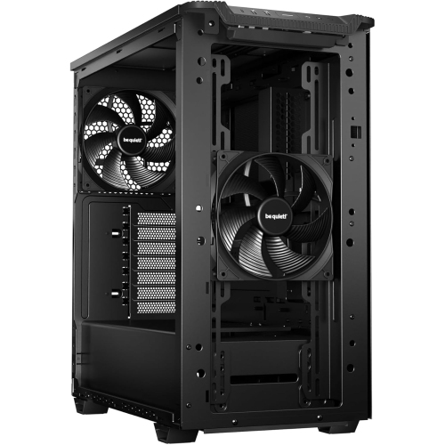 be quiet! Pure Base 501 PC Case, 2 Pre-Installed Pure Wings 3 140 mm PWM Fans, High Static Pressure, Spacious Design, Compact Dimensions