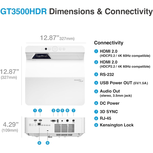 Optoma GT3500HDR 1080p Full HD Home Laser Projector