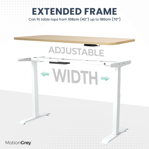 MotionGrey - Dual Motor Standing Desk with 4 Memory Settings, Adjustable Sit-Stand Computer Table for Home, Office & Gaming - 55" x 28" Oak Brown Top