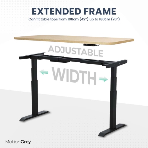 MotionGrey - Dual Motor Standing Desk with 4 Memory Settings, Adjustable Sit-Stand Computer Table for Home, Office & Gaming - 65" x 24" Oak Brown Top