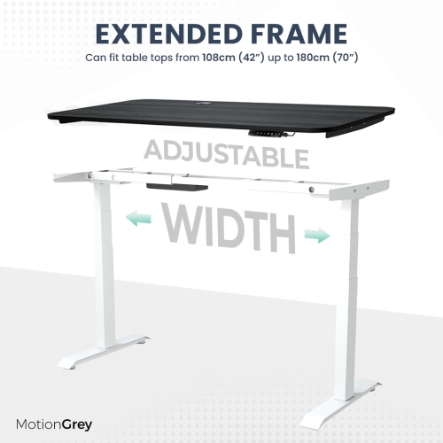 MotionGrey - Dual Motor Standing Desk with 4 Memory Settings, Adjustable Sit-Stand Computer Table for Home, Office & Gaming - 47" x 24" Black Oak Top