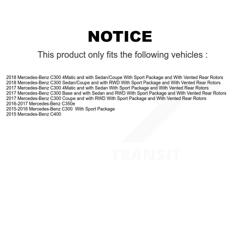 Ensemble de plaquettes de frein à disque de revêtement arrière semi-métalliques pour Mercedes-Benz C300 C400 C350e KGF-102802