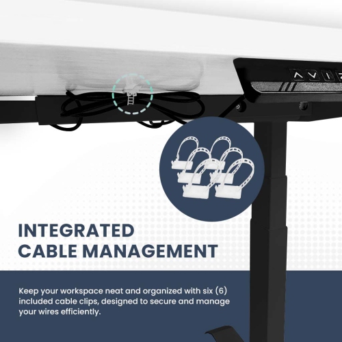 MotionGrey Motion Series - Dual German Bosch Motor Standing Desk Frame, Adjustable Sit-Stand Table Riser for Home, Office & Gaming - With Cable Clips