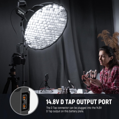 NEEWER PS008 K1 V-Mount Battery Plate Super Clamp Mount Pole Holder with D Tap to 3 Pin XLR Cable for Continuous Video Lighting Power Supply for