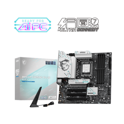 MSI B860M GAMING PLUS WIFI LGA 1851 Intel B860 SATA 6Gb/s DDR5 PCI-E x16 slot M.2 Thunderbolt4 5Gbps LAN BE1750x Wi-Fi 7 Micro ATX Motherboard