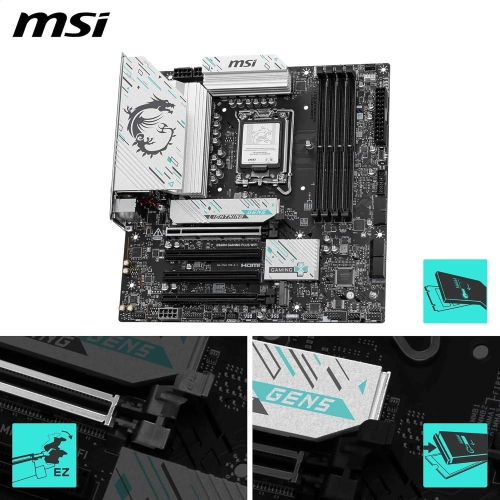 MSI B860M GAMING PLUS WIFI LGA 1851 Intel B860 SATA 6Gb/s DDR5 PCI-E x16 slot M.2 Thunderbolt4 5Gbps LAN BE1750x Wi-Fi 7 Micro ATX Motherboard