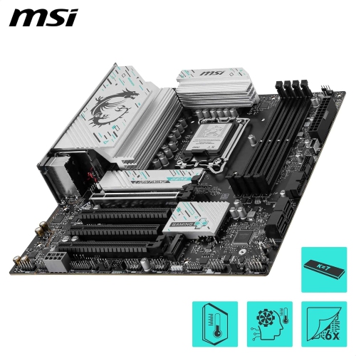 MSI B860M GAMING PLUS WIFI LGA 1851 Intel B860 SATA 6Gb/s DDR5 PCI-E x16 slot M.2 Thunderbolt4 5Gbps LAN BE1750x Wi-Fi 7 Micro ATX Motherboard