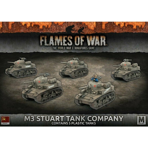 BATTLEFRONT  Flames Of War Mid War Soviet M3 Stuart Company (X5 Plastic) New