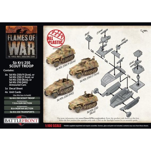 Flames Of War German Sd Kfz 250 Scout Troop New