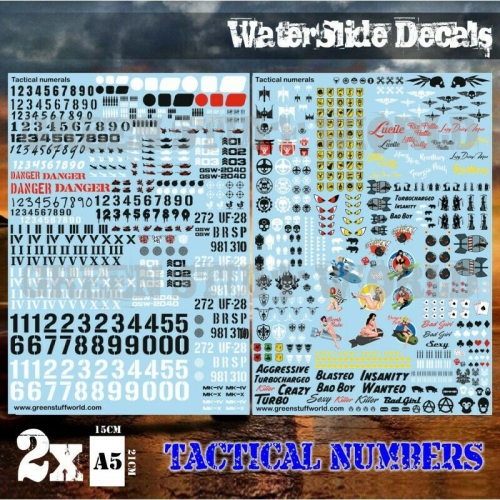 GREEN STUFF WORLD  Stuff World Decal Sheets - Tactical Numbers New