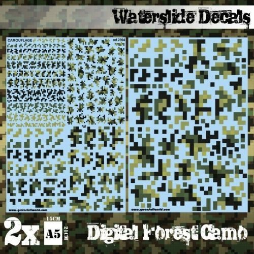 Green Stuff World Decal sheets - DIGITAL FOREST CAMO New
