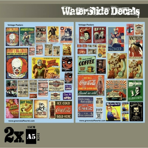 GREEN STUFF WORLD  Stuff World Decal Sheets - Vintage Posters New