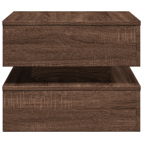vidaXL Coffee Table with LED Lights Brown Oak 50x50x40 cm