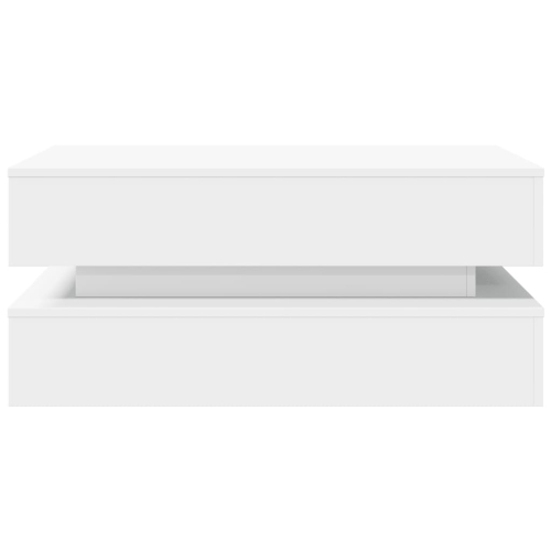 vidaXL Coffee Table with LED Lights White 90x50x40 cm