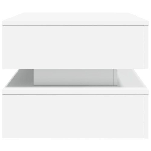 vidaXL Coffee Table with LED Lights White 90x50x40 cm