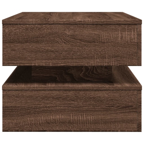 vidaXL Coffee Table with LED Lights Brown Oak 90x50x40 cm