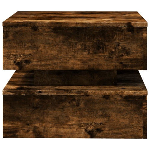 vidaXL Coffee Table with LED Lights Smoked Oak 50x50x40 cm