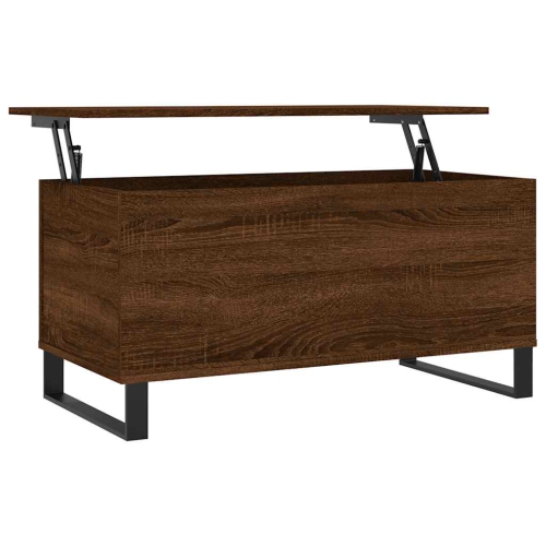 VIDAXL  Coffee Table Oak 90X44.5X45 Cm Engineered Wood In Brown