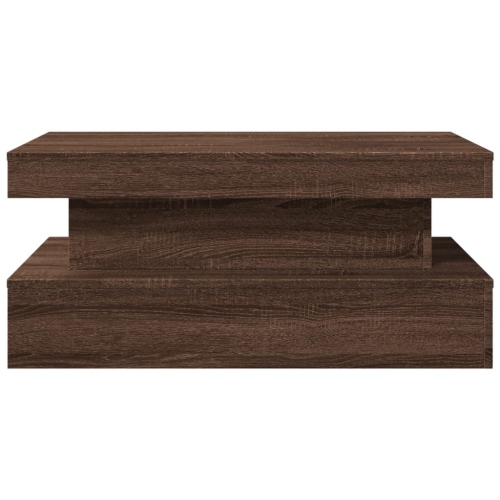 vidaXL Coffee Table with LED Lights Brown Oak 90x50x40 cm