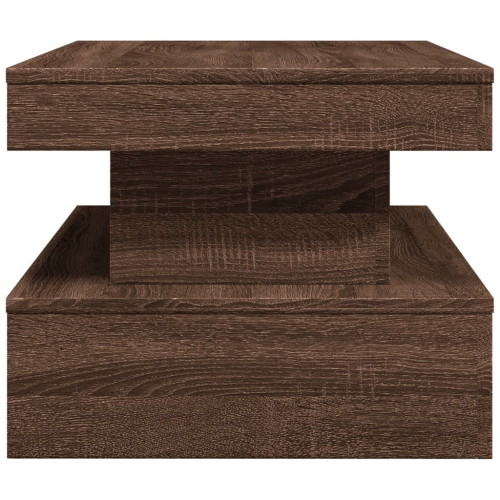 vidaXL Coffee Table with LED Lights Brown Oak 90x50x40 cm