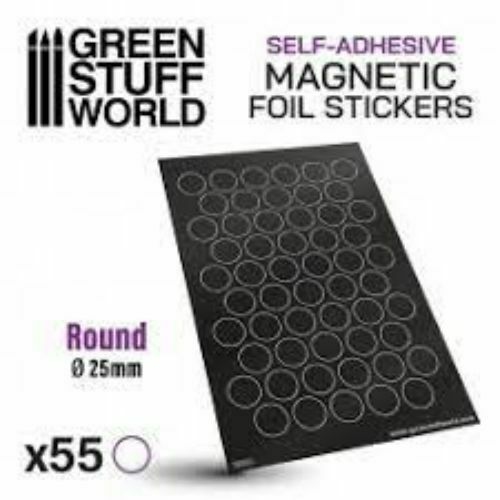 GREEN STUFF WORLD  Stuff World Round Magnetic Sheet Self-Adhesive - 25MM New